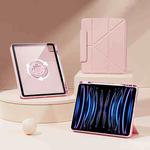 For iPad Air 13 2025 / 2024 / Pro 12.9 Relieve Stress Rotatable Y-Fold Leather Tablet Case(Pink)