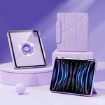 For iPad Air 13 2025 / 2024 / Pro 12.9 Relieve Stress Rotatable Y-Fold Leather Tablet Case(Purple)