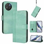 For Blackview Shark 8 / Oscal Tiger 12 Line Splicing Buckle Retro Leather Phone Case(Mint Green)