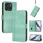 For Blackview Oscal Flat 1C Line Splicing Buckle Retro Leather Phone Case(Mint Green)