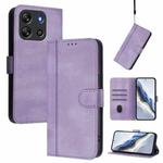 For Blackview Oscal Flat 1C Line Splicing Buckle Retro Leather Phone Case(Purple)