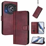 For Cubot A30 Line Splicing Buckle Retro Leather Phone Case(Wine Red)
