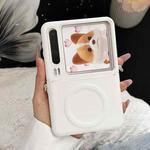 For Huawei Pura X Magsafe Magnetic Plain Leather Phone Case(White)