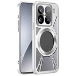 For Xiaomi 15 Pro Silicone Cooling Hollow Metal MagSafe Phone Case(Silver)