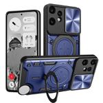 For Nothing CMF Phone 2 Pro CD Texture Sliding Camshield Magnetic Holder Phone Case(Blue)