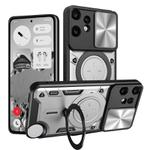 For Nothing CMF Phone 2 Pro CD Texture Sliding Camshield Magnetic Holder Phone Case(Silver)