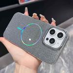 For iPhone 13 Pro Max Glitter Powder Plating MagSafe IMD Full Coverage Phone Case(Black)