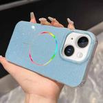 For iPhone 14 / 13 Glitter Powder Plating MagSafe IMD Full Coverage Phone Case(Blue)