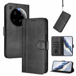 For Xiaomi 15 Ultra Line Splicing Buckle Retro Leather Phone Case(Black)