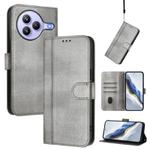 For Xiaomi Civi 5 Pro 5G Line Splicing Buckle Retro Leather Phone Case(Grey)