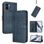 For Redmi A1+ 4G / A2+ Line Splicing Buckle Retro Leather Phone Case(Dark Blue)