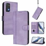 For Redmi Note 11 4G / Note 11S 4G Global Line Splicing Buckle Retro Leather Phone Case(Purple)