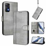 For Redmi Note 11 Pro 5G / 4G Global Line Splicing Buckle Retro Leather Phone Case(Grey)
