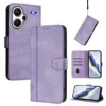 For Redmi Note 13 Pro+ 5G Global Line Splicing Buckle Retro Leather Phone Case(Purple)