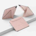 For iPad Pro 11 2024 Four-corner Anti-collision Magnetic Double-sided Clip Tablet Case(Pink)