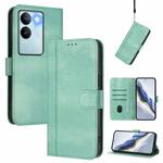 For vivo V29 5G Global / V29 Pro Line Splicing Buckle Retro Leather Phone Case(Mint)