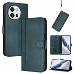 For vivo V30E 5G Global / V40 Lite 5G Line Splicing Buckle Retro Leather Phone Case(Dark Green)