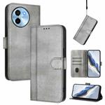 For vivo Y38 5G / T3x 5G Global Line Splicing Buckle Retro Leather Phone Case(Grey)