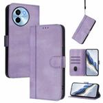 For vivo Y38 5G / T3x 5G Global Line Splicing Buckle Retro Leather Phone Case(Purple)