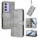 For vivo Y100 5G IDN / T3 5G IDN Line Splicing Buckle Retro Leather Phone Case(Grey)
