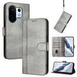 For vivo S30 Pro mini Line Splicing Buckle Retro Leather Phone Case(Grey)