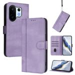 For vivo S30 Pro mini Line Splicing Buckle Retro Leather Phone Case(Purple)
