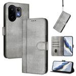 For vivo S30 Line Splicing Buckle Retro Leather Phone Case(Grey)