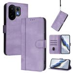 For vivo S30 Line Splicing Buckle Retro Leather Phone Case(Purple)