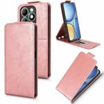 For itel A90 Magnetic Vertical Flip Leather Phone Case with Buckle(Rose Gold)