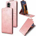 For itel A95 5G Magnetic Vertical Flip Leather Phone Case with Buckle(Rose Gold)