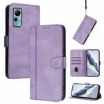 For Ulefone Note 14 Line Splicing Buckle Retro Leather Phone Case(Purple)