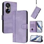 For Ulefone Note 17 Pro Line Splicing Buckle Retro Leather Phone Case(Purple)