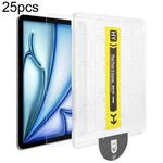 For iPad Air 11 2024 25pcs Dust-Free Easy Install HD Tempered Glass Film