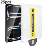 For iPad Air 13 2024 / iPad Pro 13 2024 25pcs Dust-Free Easy Install HD Tempered Glass Film