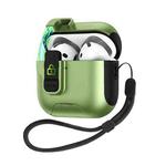 For AirPods 4 Automatic Pop-up Cover Holder Earphone Case with Switch Lock(Army Green)