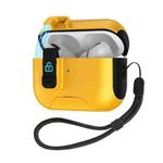 For AirPods Pro 2 Automatic Pop-up Cover Holder Earphone Case with Switch Lock(Yellow)