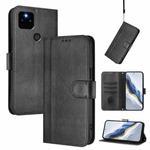 For Google Pixel 5a 5G Line Splicing Buckle Retro Leather Phone Case(Black)