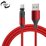 ZFXCT-WYA09 3A USB to USB-C / Type-C 180 Degree Rotating Elbow Charging Cable, Length:2m(Red)