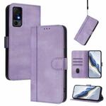 For TCL 40 XL / TCL 40 T T608DL Line Splicing Buckle Retro Leather Phone Case(Purple)