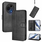For TCL 60 NxtPaper Line Splicing Buckle Retro Leather Phone Case(Black)