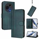 For TCL 60 NxtPaper Line Splicing Buckle Retro Leather Phone Case(Dark Green)