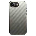 For iPhone 16e Plating Carbon Fiber MagSafe Full Coverage Phone Case(Silver)