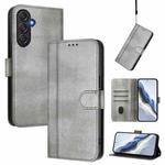For Samsung Galaxy M54 5G / F54 5G Line Splicing Buckle Retro Leather Phone Case(Grey)