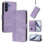 For Samsung Galaxy A16 4G / 5G Line Splicing Buckle Retro Leather Phone Case(Purple)