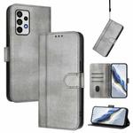 For Samsung Galaxy A52 4G / 5G Line Splicing Buckle Retro Leather Phone Case(Grey)