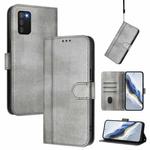 For Samsung Galaxy A03s 165.8mm Line Splicing Buckle Retro Leather Phone Case(Grey)