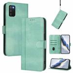 For Samsung Galaxy A03s 166mm Line Splicing Buckle Retro Leather Phone Case(Mint Green)