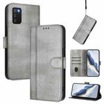 For Samsung Galaxy A02s 166mm Line Splicing Buckle Retro Leather Phone Case(Grey)