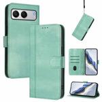 For OnePlus Nord 4 Line Splicing Buckle Retro Leather Phone Case(Mint Green)