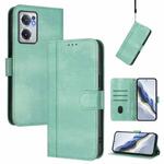 For OnePlus Nord CE 2 5G Line Splicing Buckle Retro Leather Phone Case(Mint Green)